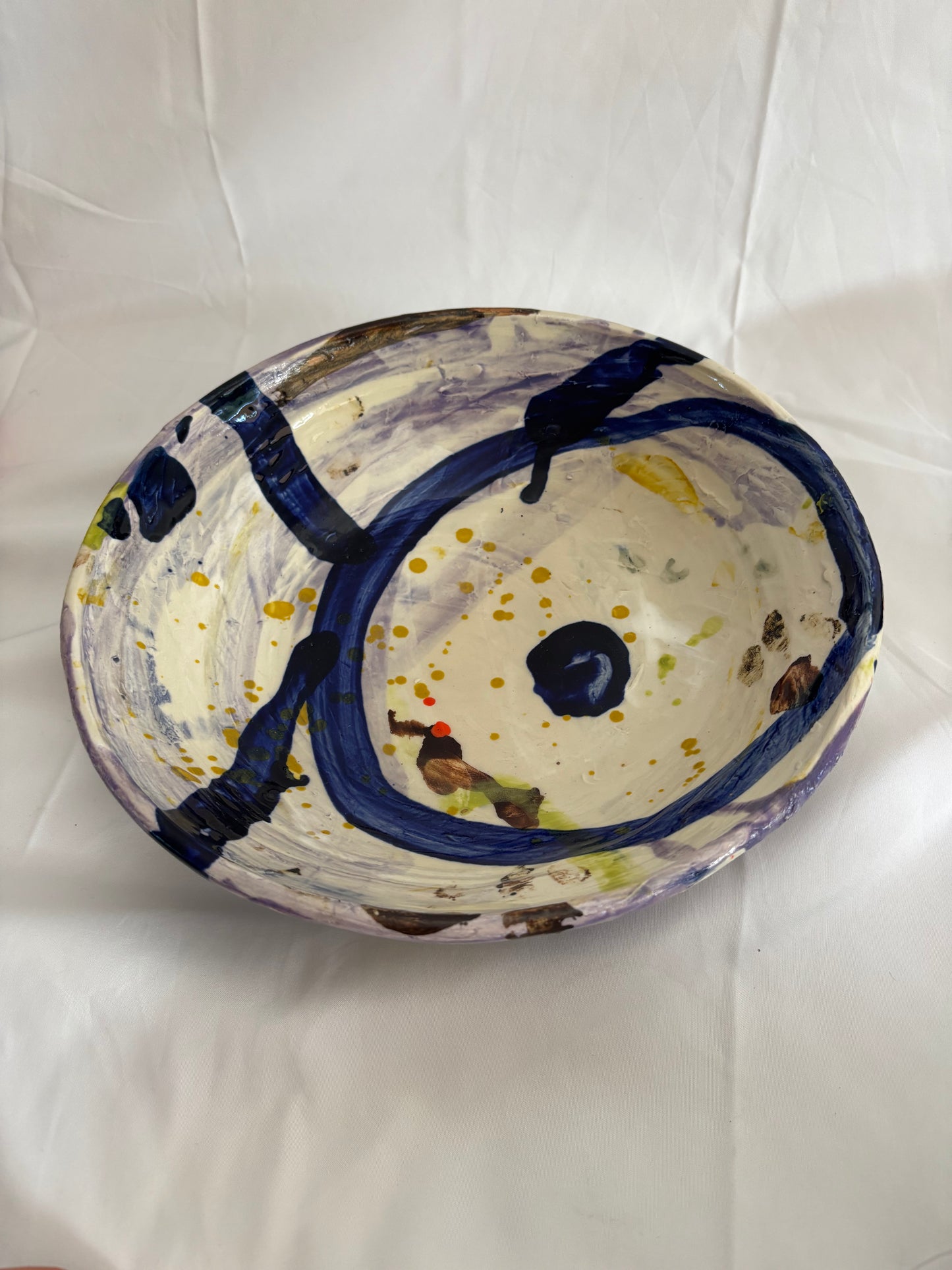 Large abstract vessel w pale purple