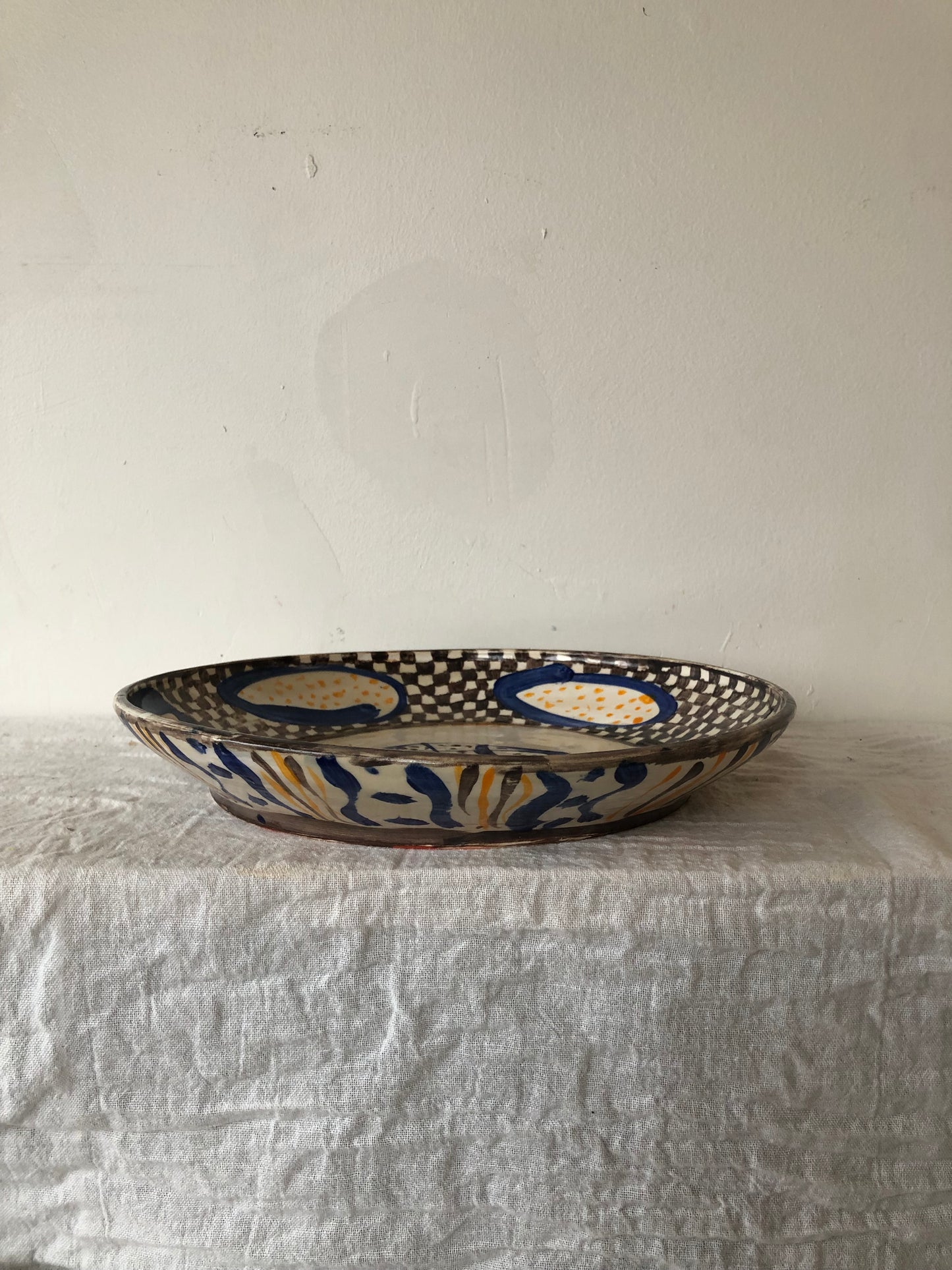 Brown, Blue and Orange Check Plate