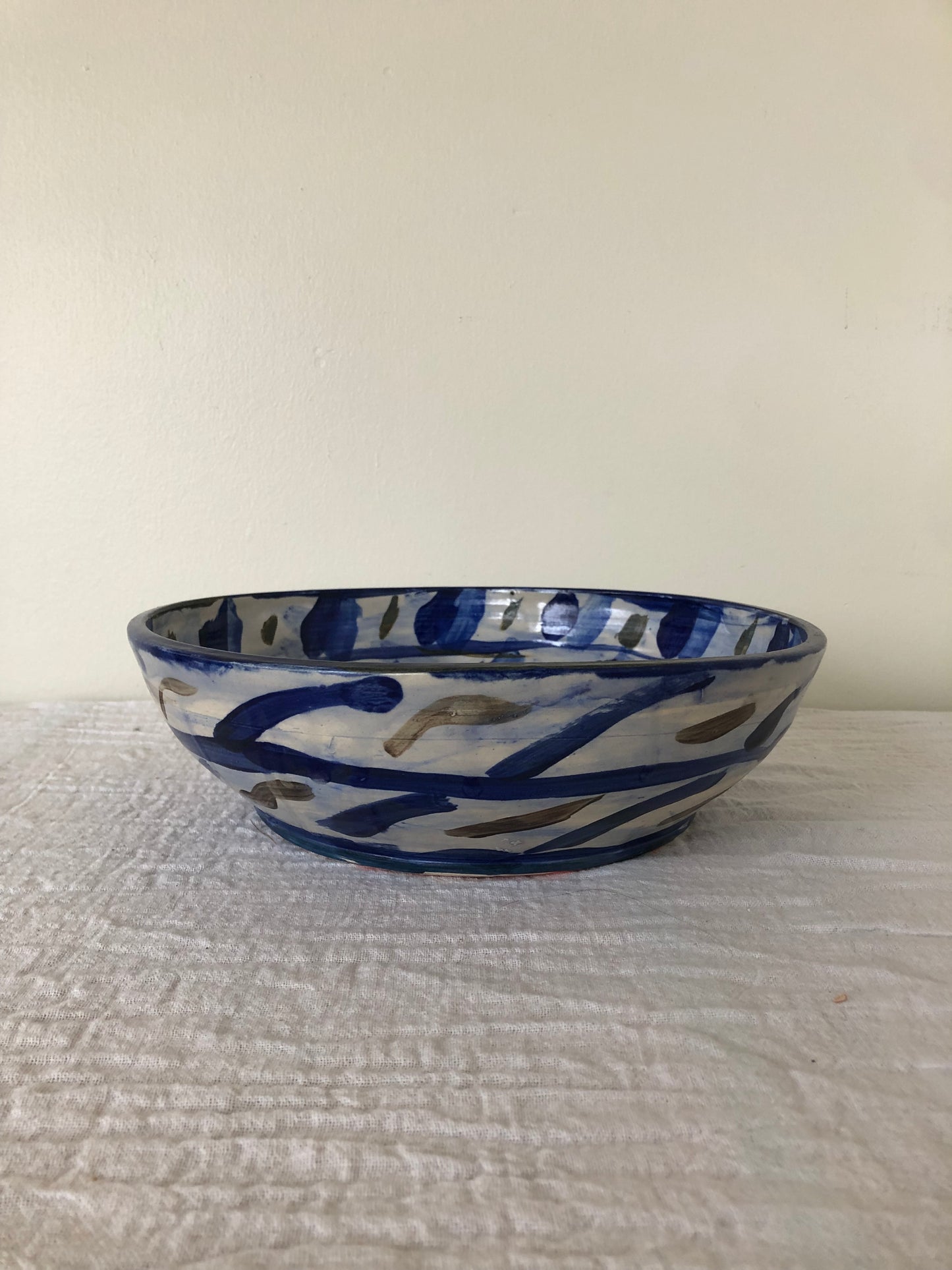 Large Blue Salad Bowl