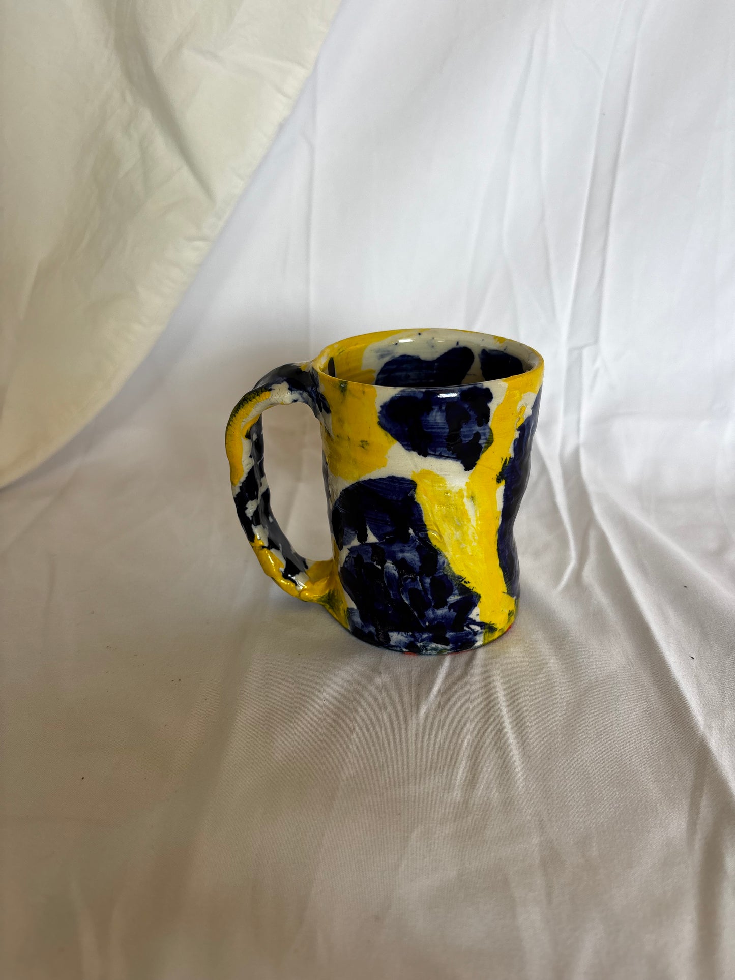 Abstract Mug in Cobolt and Yellow