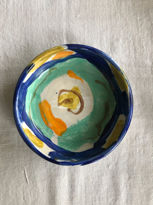 Small Tapas Dish in Blue, Turquoise and Orange