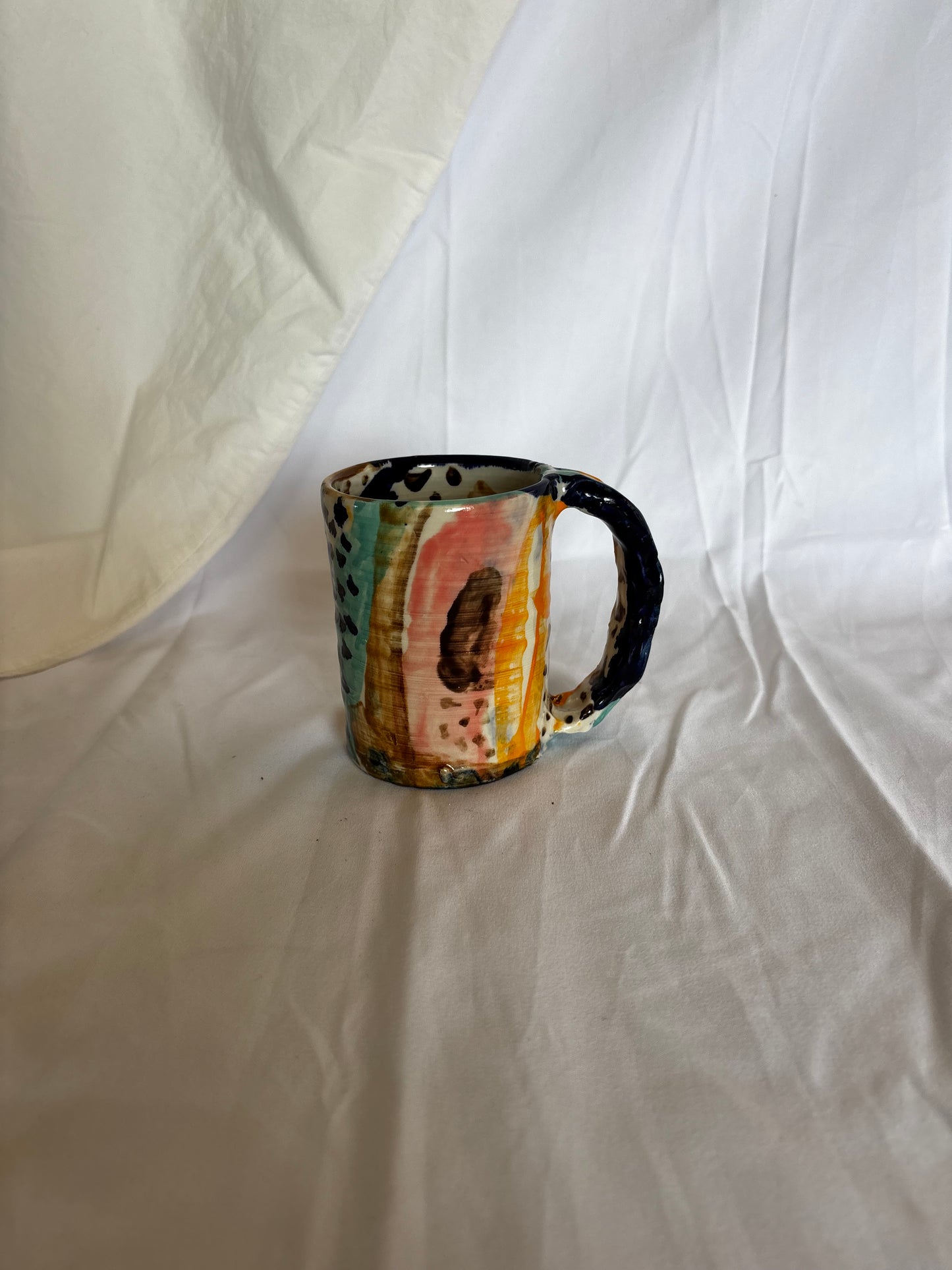 Abstract Mug in Pink, Orange and Blues