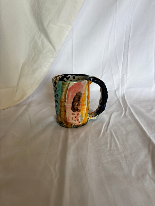 Abstract Mug in Pink, Orange and Blues