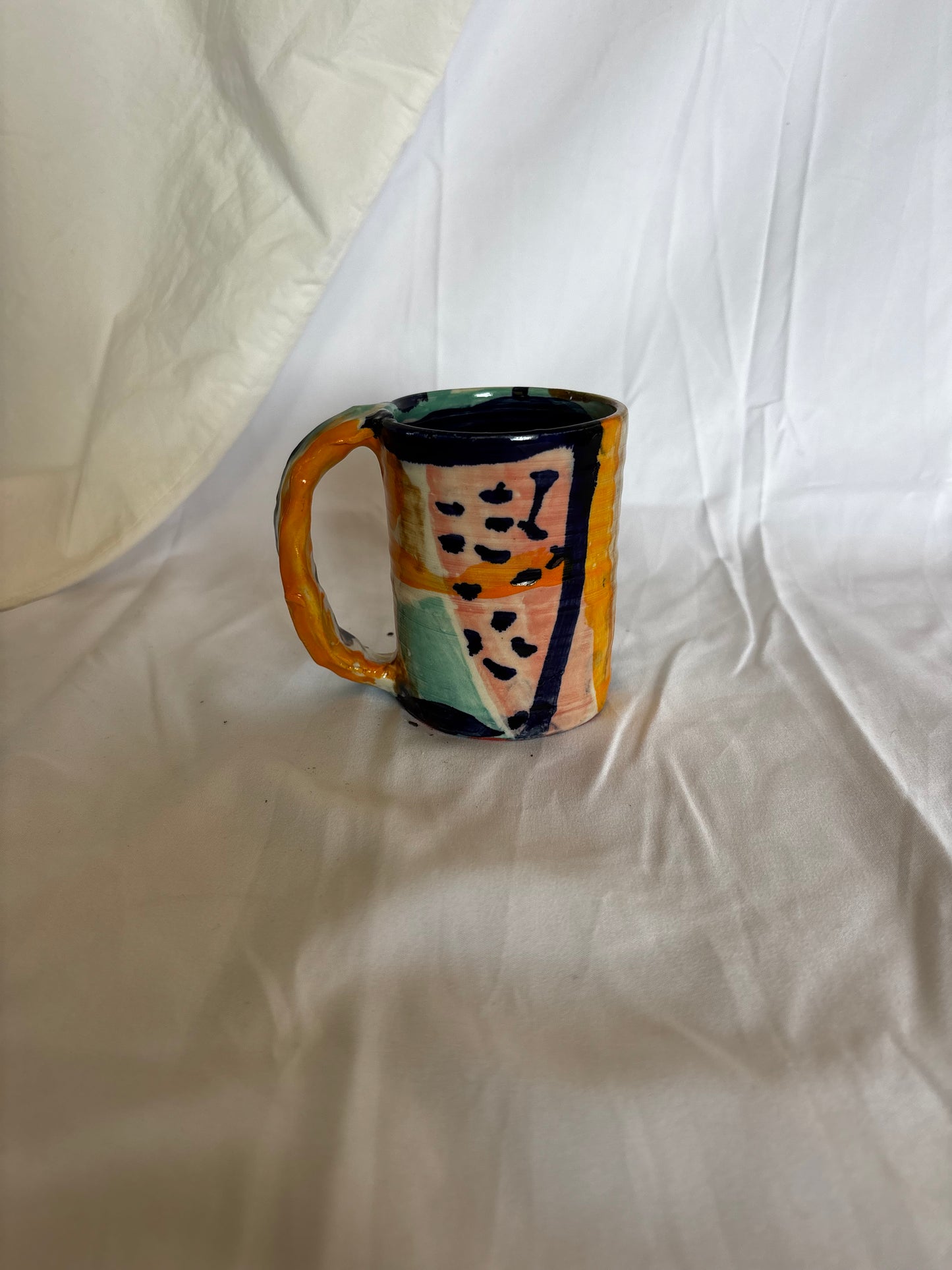 Abstract Mug in Pink, Orange and Blues