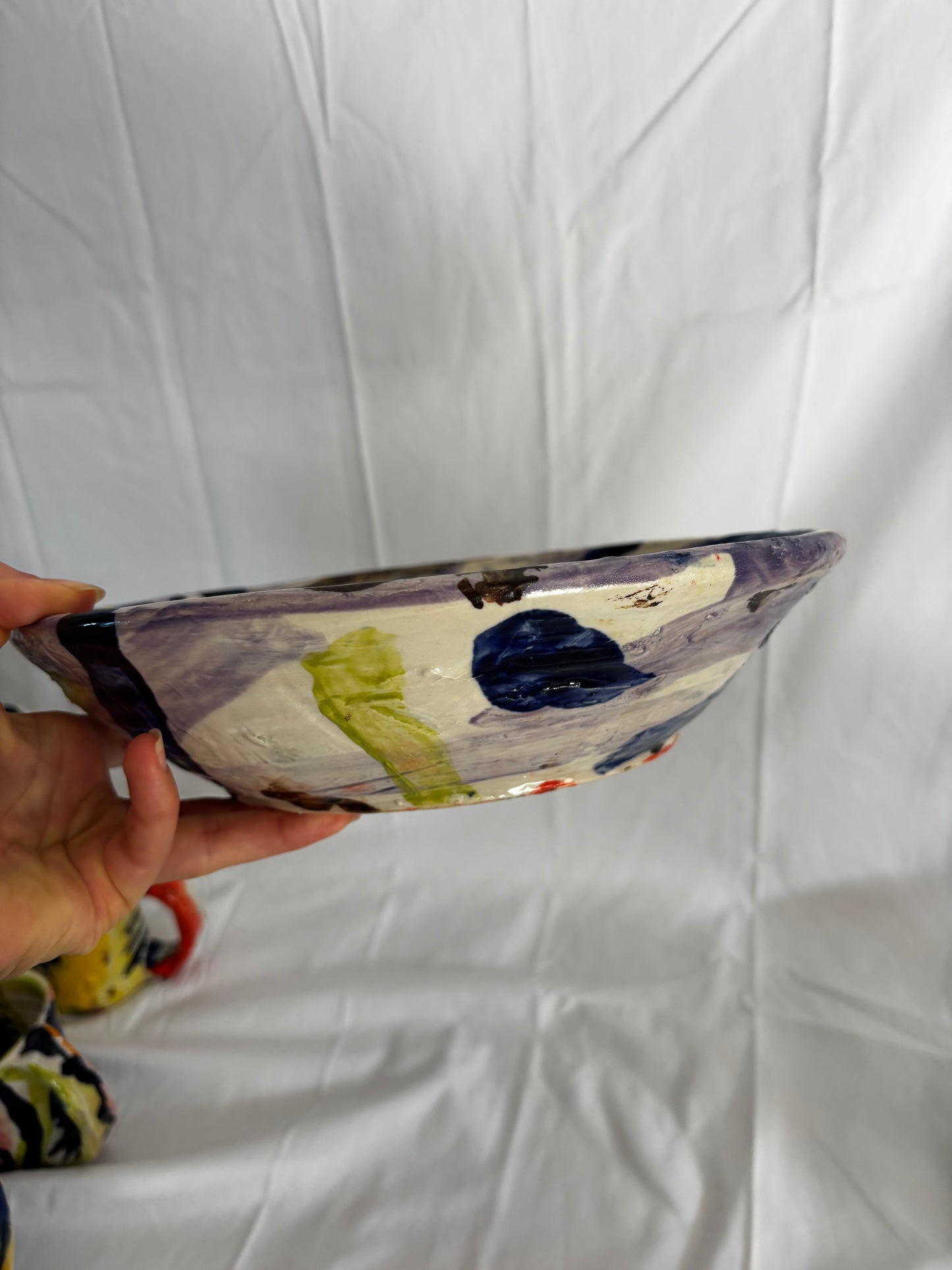 Large abstract vessel w pale purple