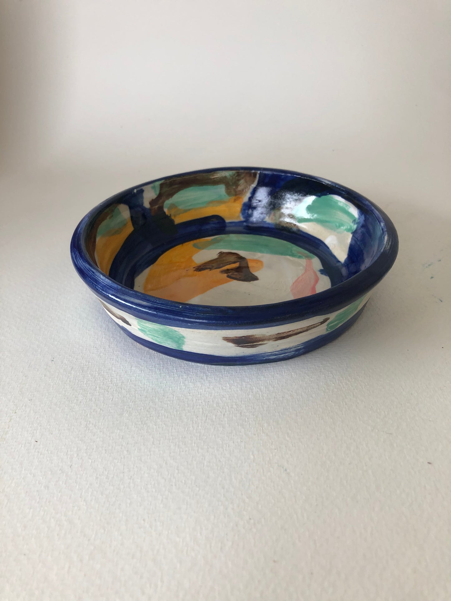 Small Tapas Dish in Blues and Orange