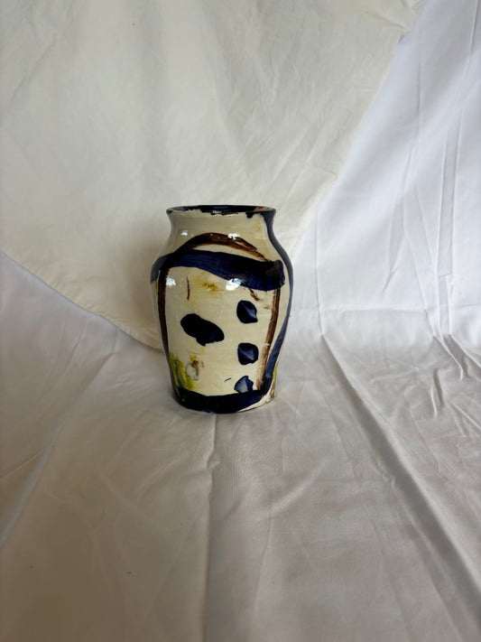 Abstract Vase Cobalt and Brown