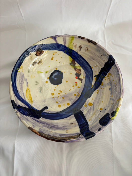 Large Abstract Textured Vessel w Purple